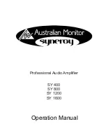 AUSTRALIAN MONITOR SY 1600 Operation Manual предпросмотр