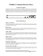 Preview for 2 page of AUSTRALIAN MONITOR TX6000 - MANUEL 2 Operating Manual