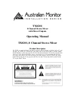 AUSTRALIAN MONITOR TX8201 Operating Manual preview