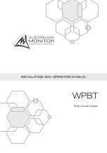 AUSTRALIAN MONITOR WPBT Installation And Operation Manual preview