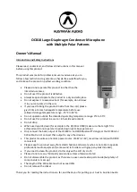 Предварительный просмотр 1 страницы Austrian Audio OC818 Owner'S Manual