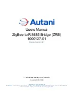 Предварительный просмотр 1 страницы Autani ZRB series User Manual