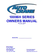 Auto Crane 10006H SERIES Owner'S Manual предпросмотр