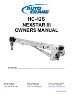 Preview for 1 page of Auto Crane HC-12S Owner'S Manual