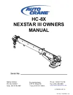 Auto Crane HC-8X Owner'S Manual preview