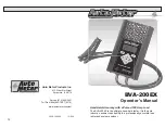 Предварительный просмотр 1 страницы Auto Meter BVA-200EX Operator'S Manual