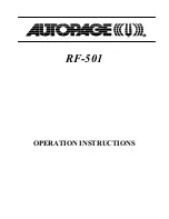 Preview for 1 page of Auto Page AutoPage RF-501 Operation Instructions Manual