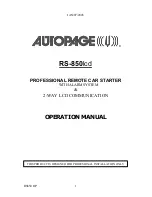 Auto Page autopage RS-850lcd Operation Manual preview