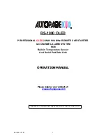 Предварительный просмотр 1 страницы Auto Page RS-1000 OLED Operation Manual