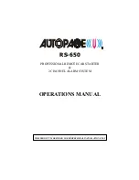 Auto Page RS-650 Operation Manual preview