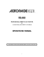 Preview for 1 page of Auto Page RS-660 Operation Manual