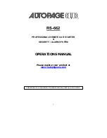 Preview for 1 page of Auto Page RS-662 Operation Manual