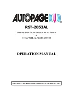 Preview for 1 page of Auto Page RST-2053AL Operation Manual