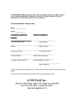 Preview for 4 page of Auto Page RST-2053AL Operation Manual