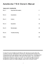 Preview for 2 page of AutoAnchor AA702 Owner'S Manual