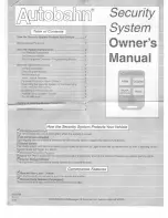 Preview for 1 page of Autobahn Security System Owner'S Manual