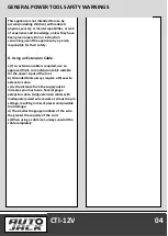 Preview for 6 page of Autojack CTI-12V Safety And Operating Manual