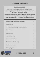 Preview for 2 page of Autojack ECOTIG-160 Safety And Operating Manual