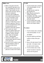 Preview for 7 page of Autojack TJ250 Safety And Operating Manual