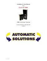 Preview for 1 page of Automatic Solutions AB Installation & User Manual