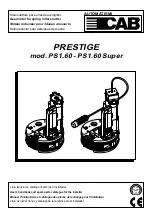 Automatismi CAB PRESTIGE PS1.60 User'S Handbook And Spare Parts Catalogue For The Installer preview