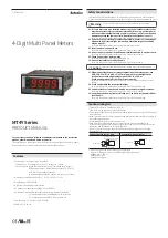 Preview for 1 page of Autonics MT4Y Series Product Manual