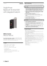 Preview for 1 page of Autonics SRHL1 Series Product Manual