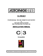 Предварительный просмотр 1 страницы Autopage C3-RS-625 Installation Manual