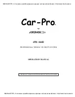 Autopage Car-Pro CPX-3600 Operation Manual preview