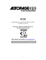 Preview for 1 page of Autopage RF-350 rs Installation & User Manual