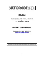 Autopage RS-602 Operation Manual предпросмотр