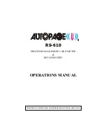 Предварительный просмотр 1 страницы Autopage RS-610 Operation Manual