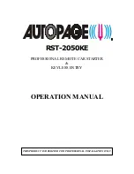 Autopage RST-2050KE Operation Manual предпросмотр