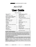 Preview for 1 page of Autostart AS-1727 User Manual