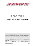 Preview for 1 page of Autostart AS-1785 Installation Manual