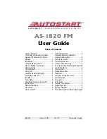 Preview for 1 page of Autostart AS-1820 FM User Manual