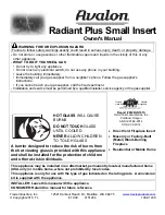 Avalon Radiant Plus Small Insert Owner'S Manual preview