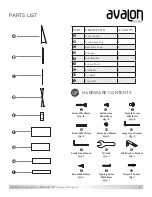 Предварительный просмотр 3 страницы Avalon TRIBECA 62758 Quick Start Manual