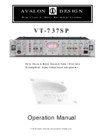 Предварительный просмотр 1 страницы Avalon VT-737SP Operation Manual