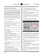 Предварительный просмотр 21 страницы Avalon VT-737SP Operation Manual