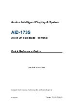 Avalue Technology AID-173S Quick Reference Manual предпросмотр