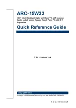 Preview for 1 page of Avalue Technology ARC-15W33 Quick Reference Manual