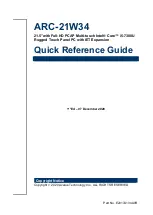 Preview for 1 page of Avalue Technology ARC-21W34 Quick Reference Manual