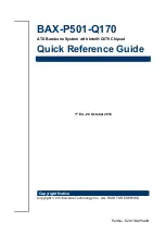 Предварительный просмотр 1 страницы Avalue Technology BAX-P501-Q170 Quick Reference Manual