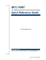 Preview for 1 page of Avalue Technology BFC-10W7 Quick Reference Manual