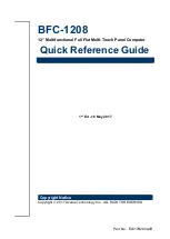 Preview for 1 page of Avalue Technology BFC-1208 Quick Reference Manual