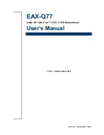 Предварительный просмотр 1 страницы Avalue Technology EAX-Q77 User Manual