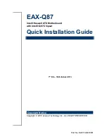 Preview for 1 page of Avalue Technology EAX-Q87 Quick Installation Manual