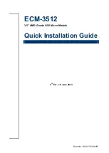 Preview for 1 page of Avalue Technology ECM-3512 Quick Installation Manual