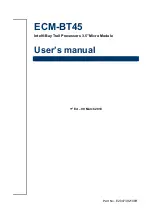 Preview for 1 page of Avalue Technology ECM-BT45 User Manual